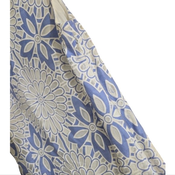 Talbots Periwinkle and White Mesh Lace Overlay Shift Dress Lined 10 - Picture 5 of 9